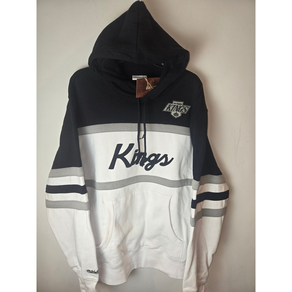 Mitchell & Ness Los Angeles Kings NHL Hoodie Mens XL Black White Colorblock NEW